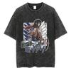 Attack On Titan Eren Yeager Vintage Japanese Style Washed Oversized T-Shirt | Unisex Anime Streetwear Tee