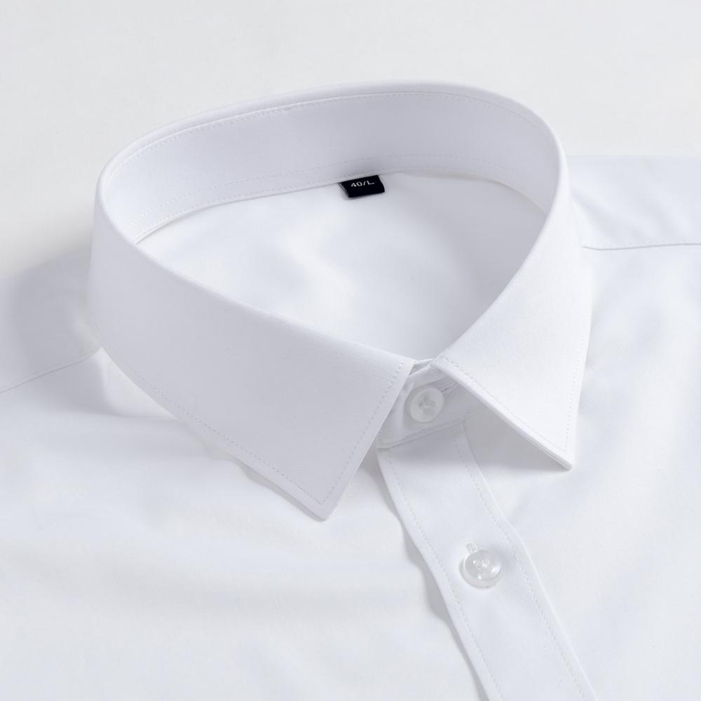 Men's Trendy Solid Dress Shirt, Casual Slightly Stretch Breathable Button Up Long Sleeve Shirt For Formal Business Occasions