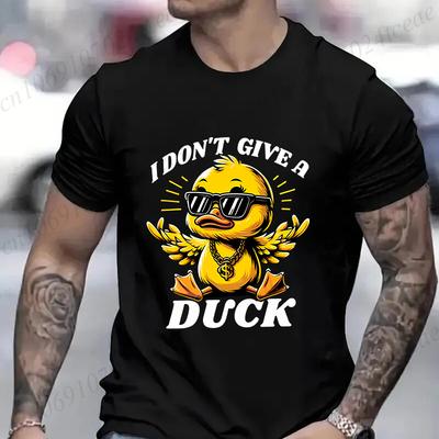 I Dont Give A Duck Mens Tshirt Funny Trendy Short Sleeve Tees Shirts Fashion Harajuku Graphic Tops Oversized Male Clothing