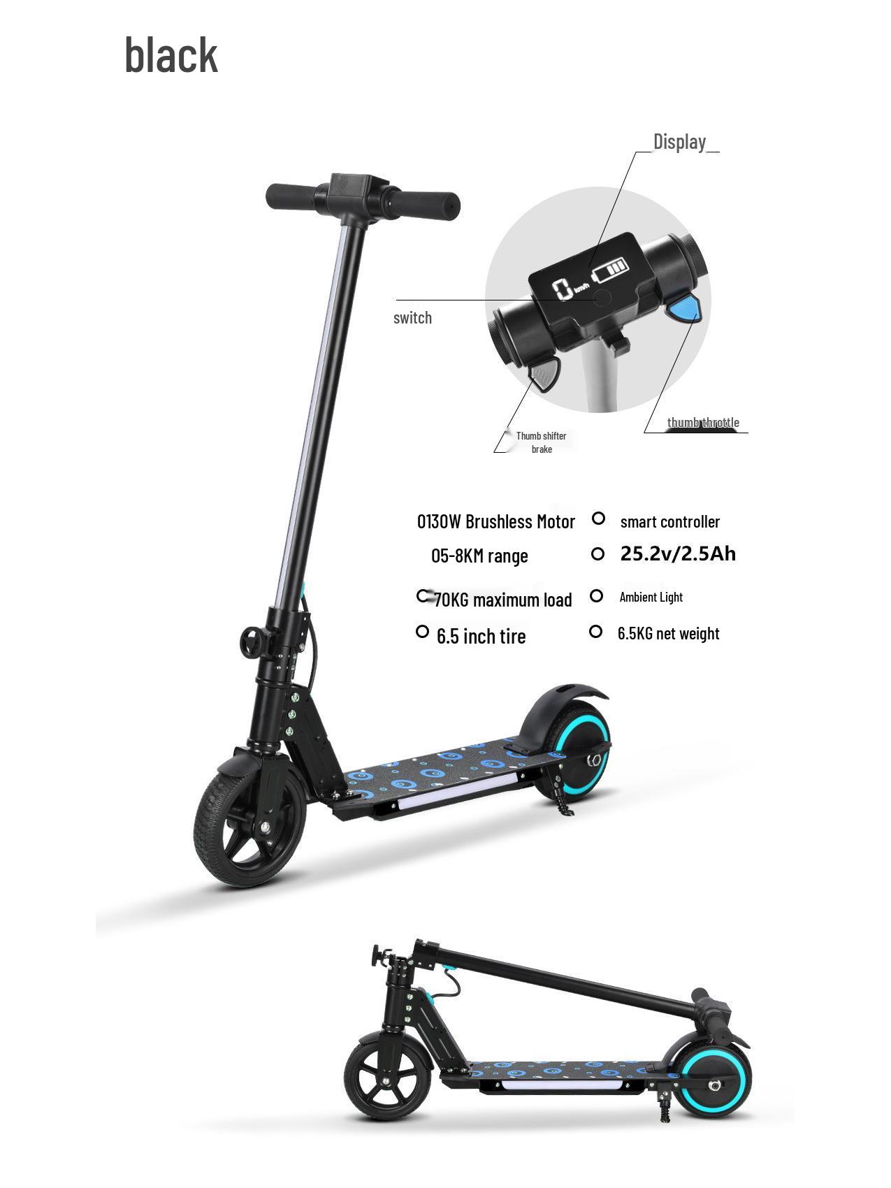 Foldable Rechargeable Children`s Electric Scooter -