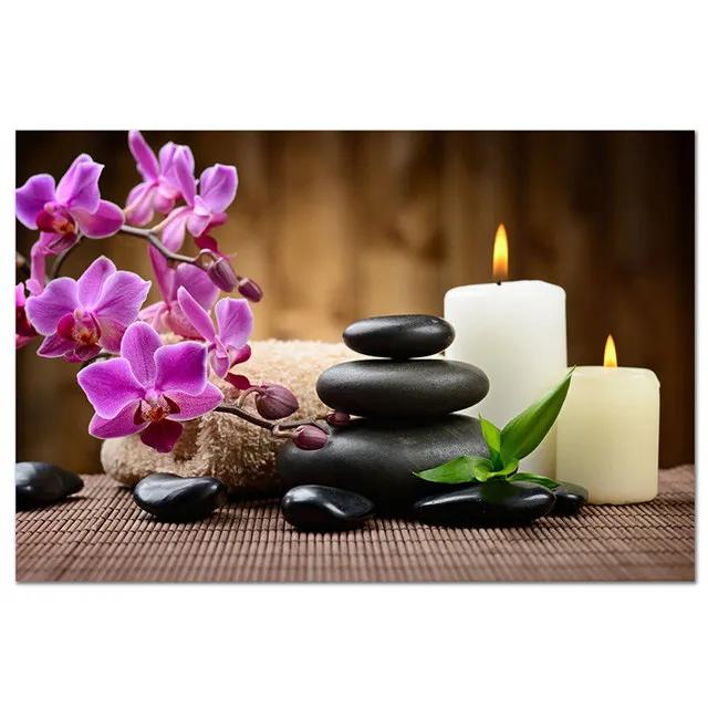 ZEN Poster Stone Bamboo Water Drops Green Leaf Still Life Meditation Wall Art Picture Canvas HD Print Buddha Home Decor Painting