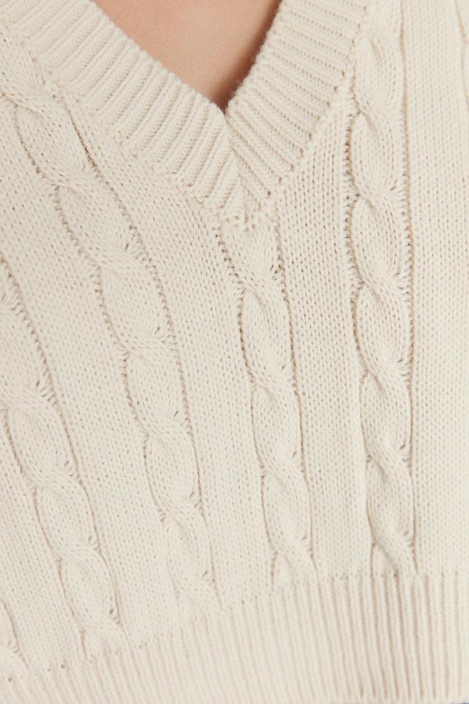 Women's Fashion Stylish Sweater Stone Crop V-Neck Knitwear Sweater