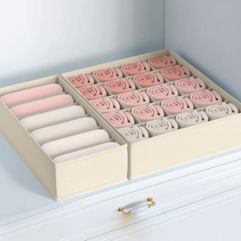 منظم أدراج قماشي ثلاثة في واحد للملابس الداخلية والجوارب وحمالات الصدر