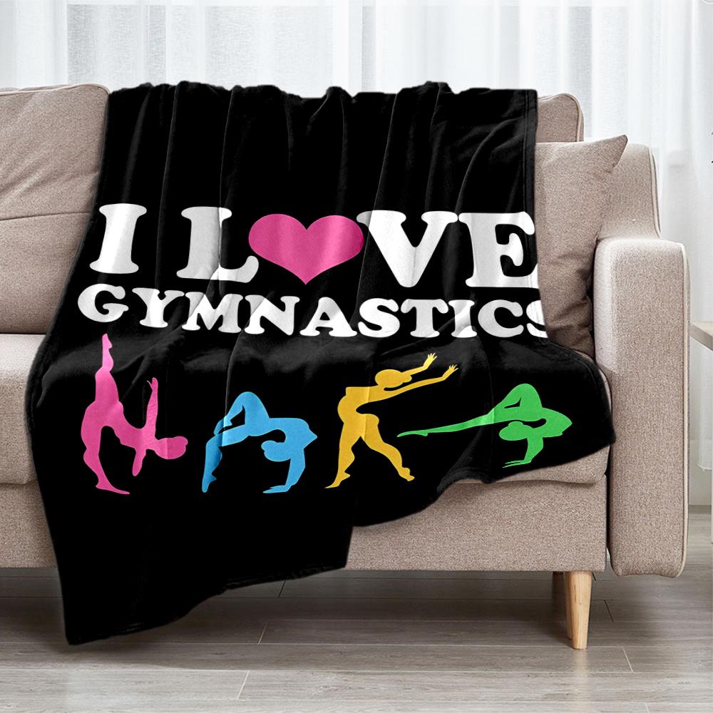 gymnastics Theme Printed Blanket - Perfect for Couch, Bed, Travel & Outdoor Use | Machine Washable, Cozy & Durable.