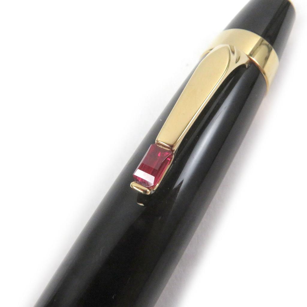 Very Good MONTBLANC Ballpoint pen BOHEME Black Gold Rouge Colored Gemstones mens Used