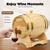 5L Pine Wood Aging Barrels, Wine Cask with Wood Stand Whiskey Barrel Wine Bucket w/ Spigot for Homes Bars
