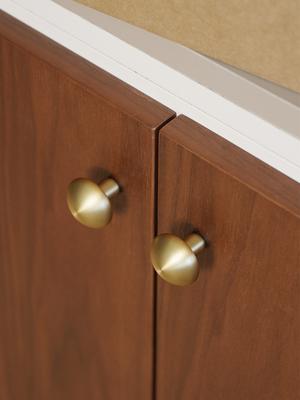 Dooroom Solid Brass Smooth Round Cabinet Knobs Drawer Handles Wardrobe Touch Comfortable Feel Cupboard Pull