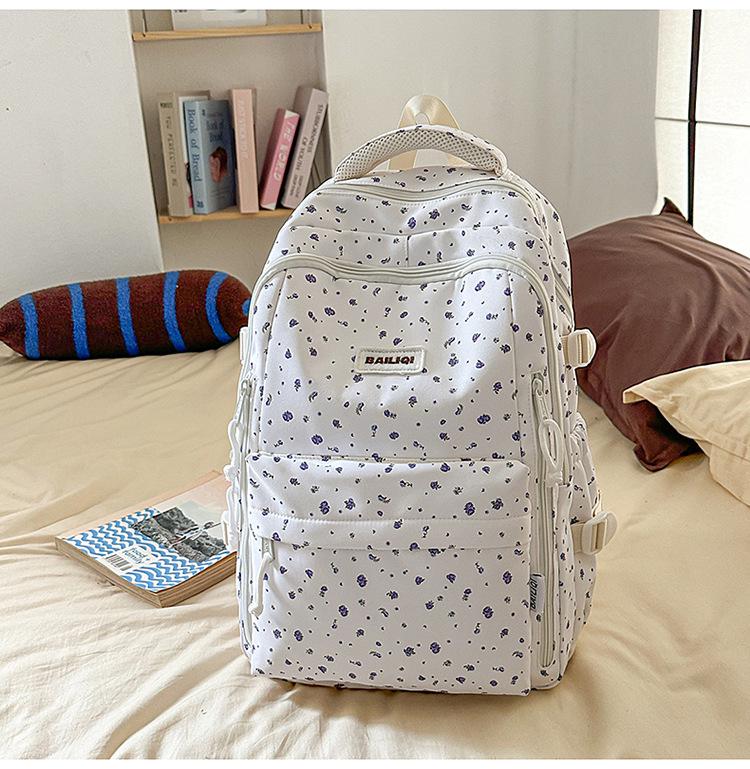 Damen Rucksack im schlichten pastoralen Stil: Ideal für Campus, Reisen und Studenten - Große Kapazität für Junior High, High School und College.