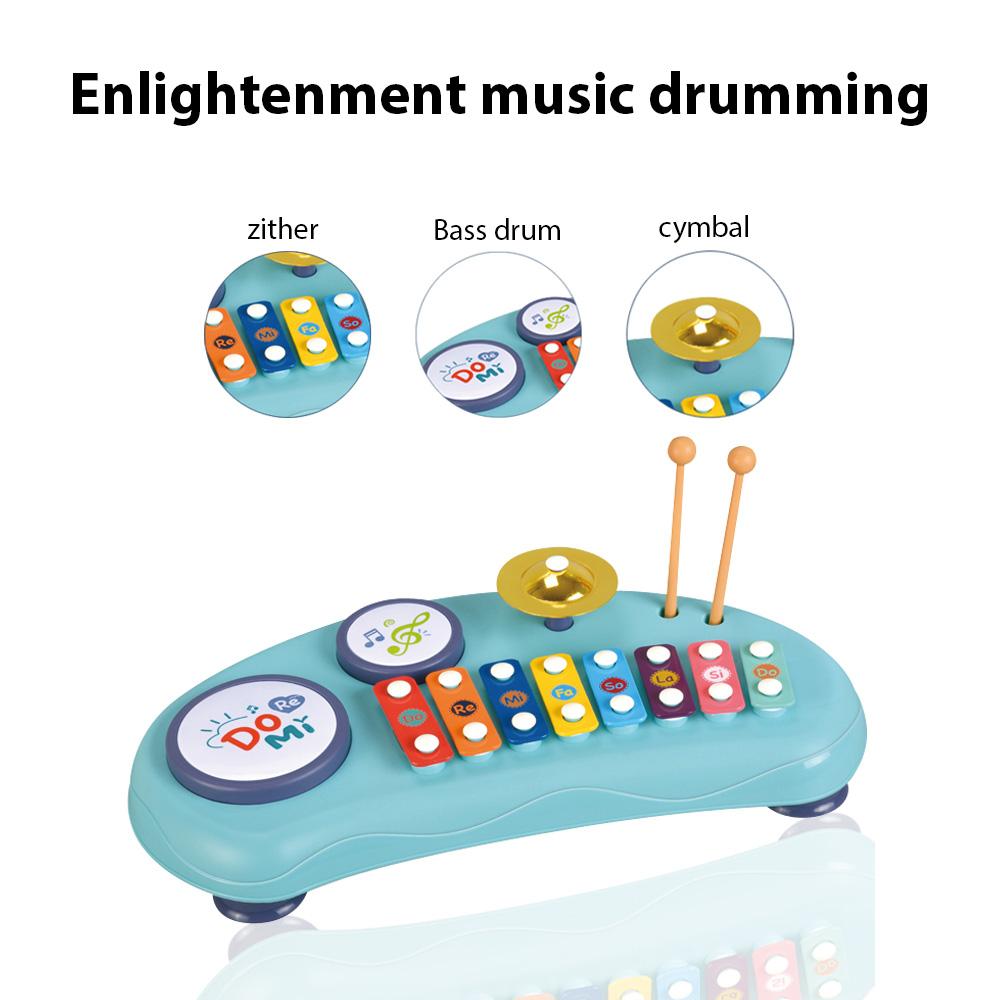 Xylofonová bicí sada 2 v 1 Hudební nástroje Dárky k narozeninám Multifunkční tleskací buben Colorful 8