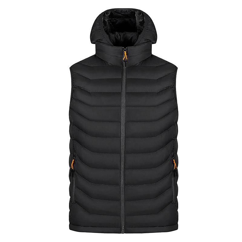 

Autumn and winter clothes zipper hooded casual vest light cotton clothes L чорний