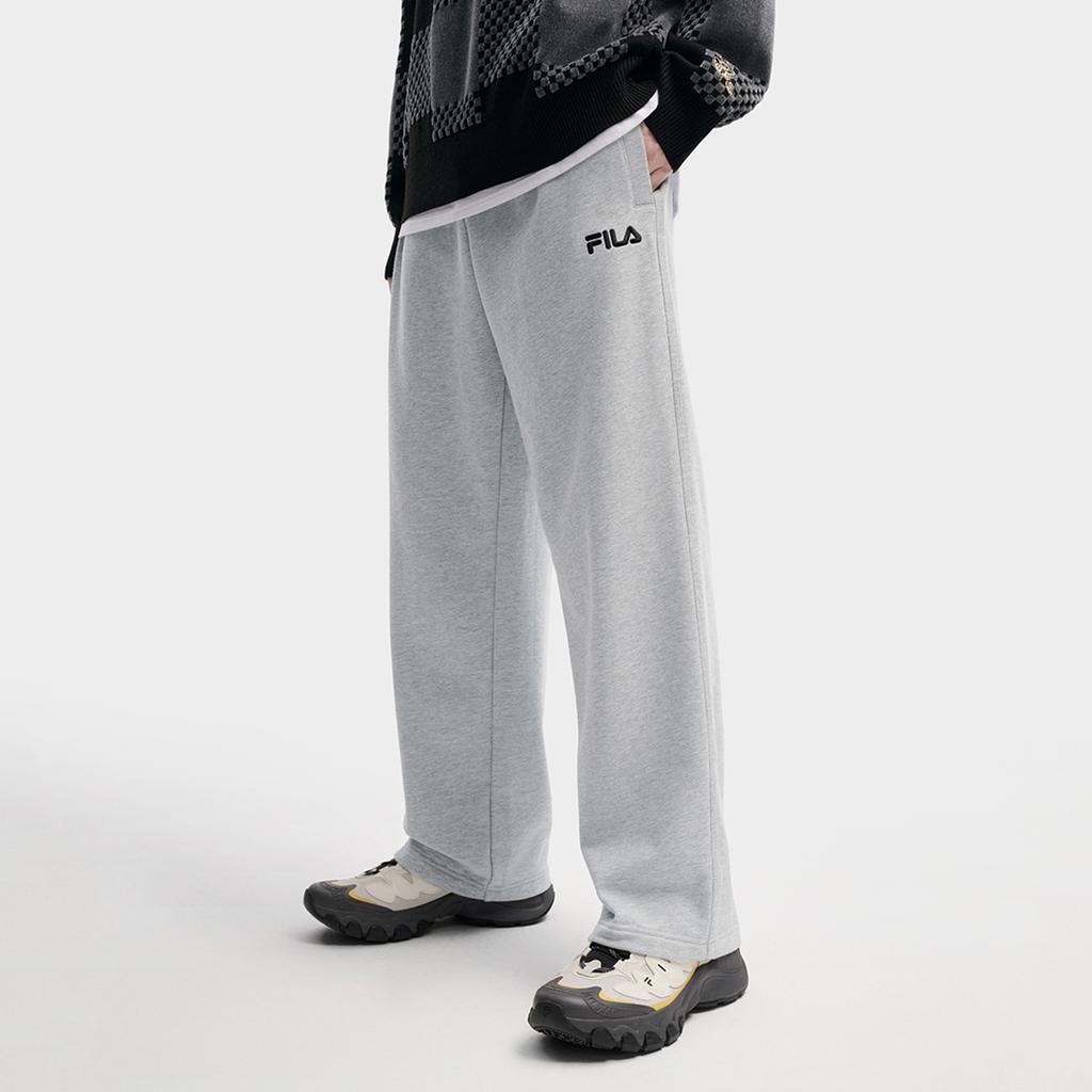 Fila Original Classic Minimalist Retro Casual Trendy Versatile Comfortable Knitted Sports Pants Men Pants Smoke-Flower-Gray F51M619601FMG
