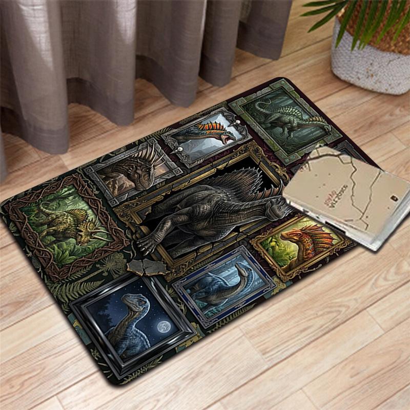Dinosaur Gallery Pattern Rug Floor Mat for Living Room or Bedroom Soft and Comfortable Carpet a Gift for Birthday and Holiday.