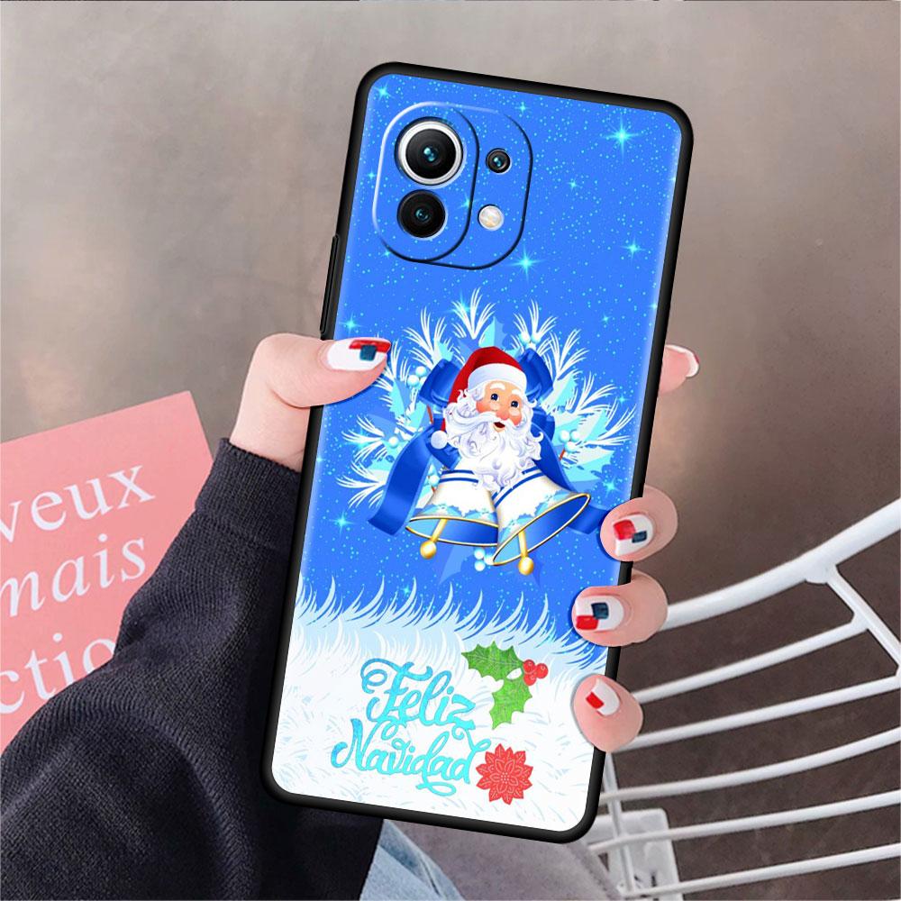 Soft Silicone Case For Xiaomi Mi 11 Lite 5G NE 11T Pro 12S Ultra 12 Note 10 10T 9T TPU Phone Cover Bumper Funda Merry Christmas