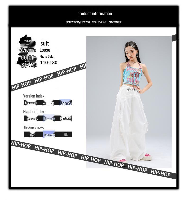 Blue Jazz Dance Costume for Girls - Trendy Street Dance Performance Outfit