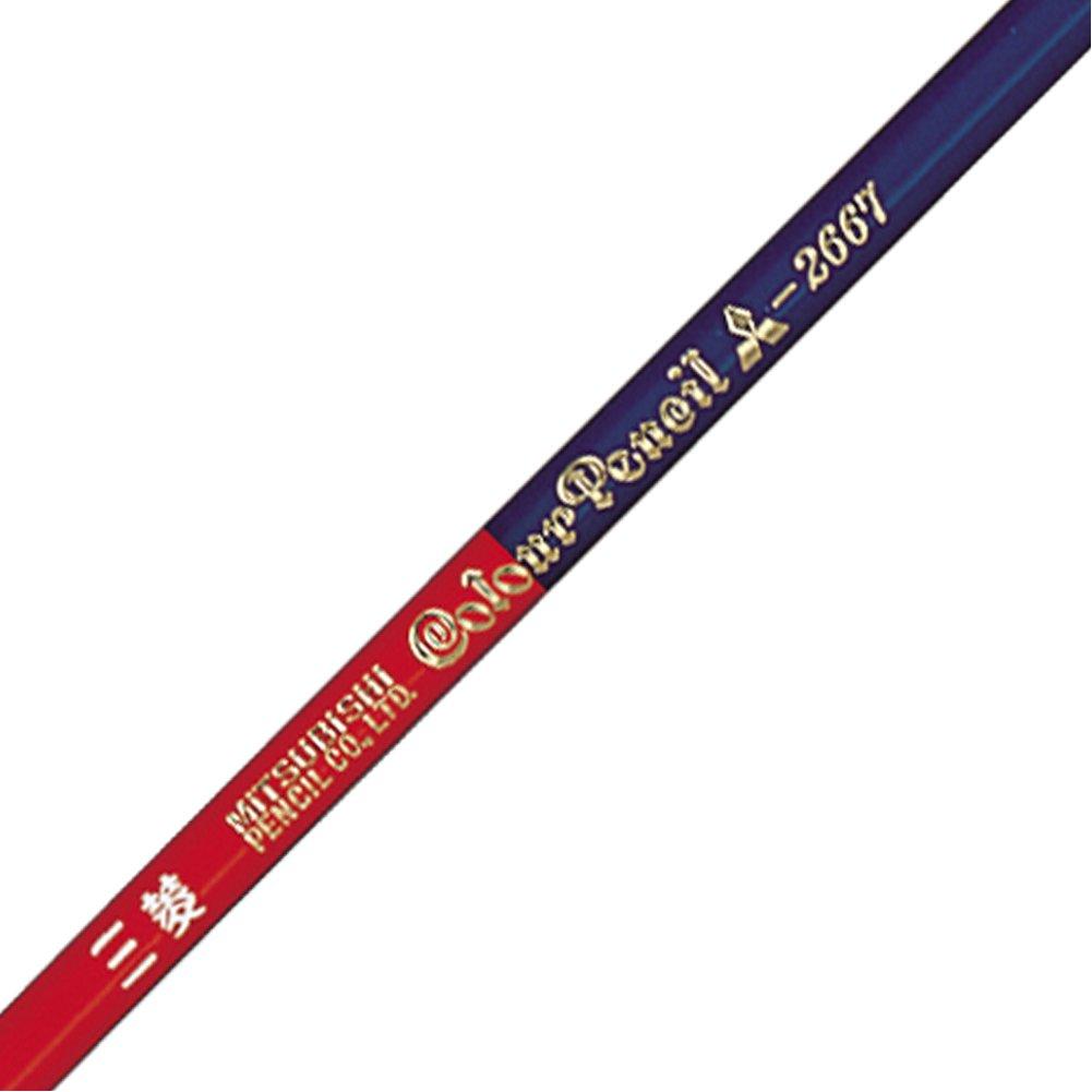 Mitsubishi Pencil Pencils, Vermilion and Blue, 2 Colors, K2667