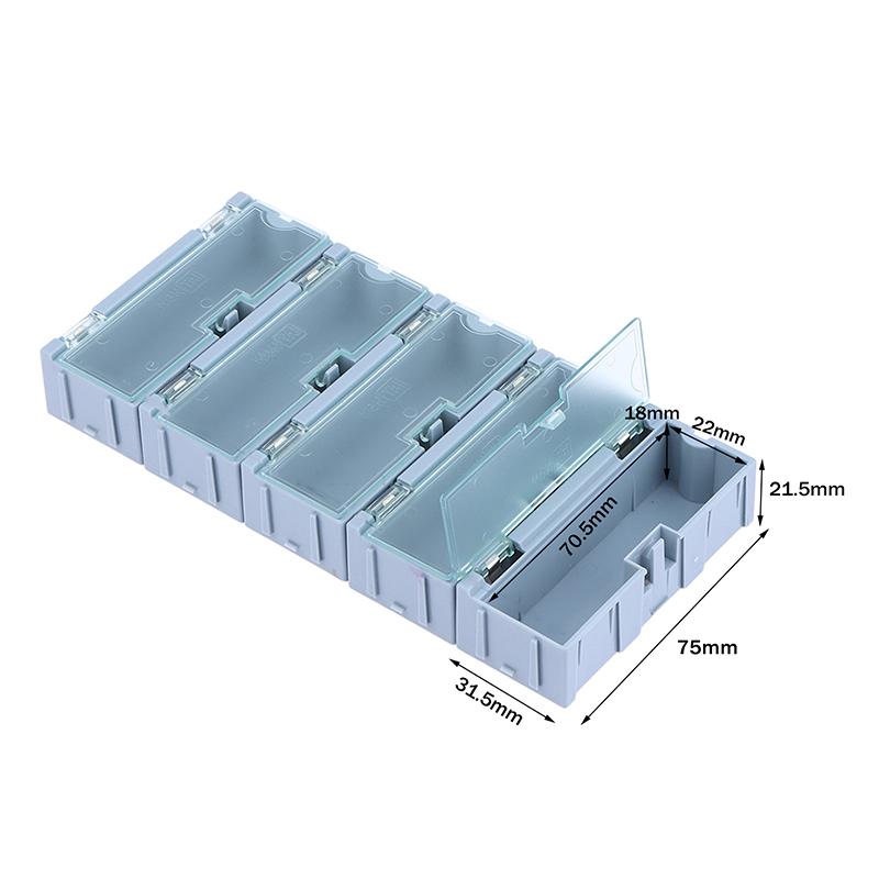 5Pcs For Smd Smt Electronic Box Electronic Components Small Screws Nuts Washers Container Mini Splicable Plastic Storage Boxes