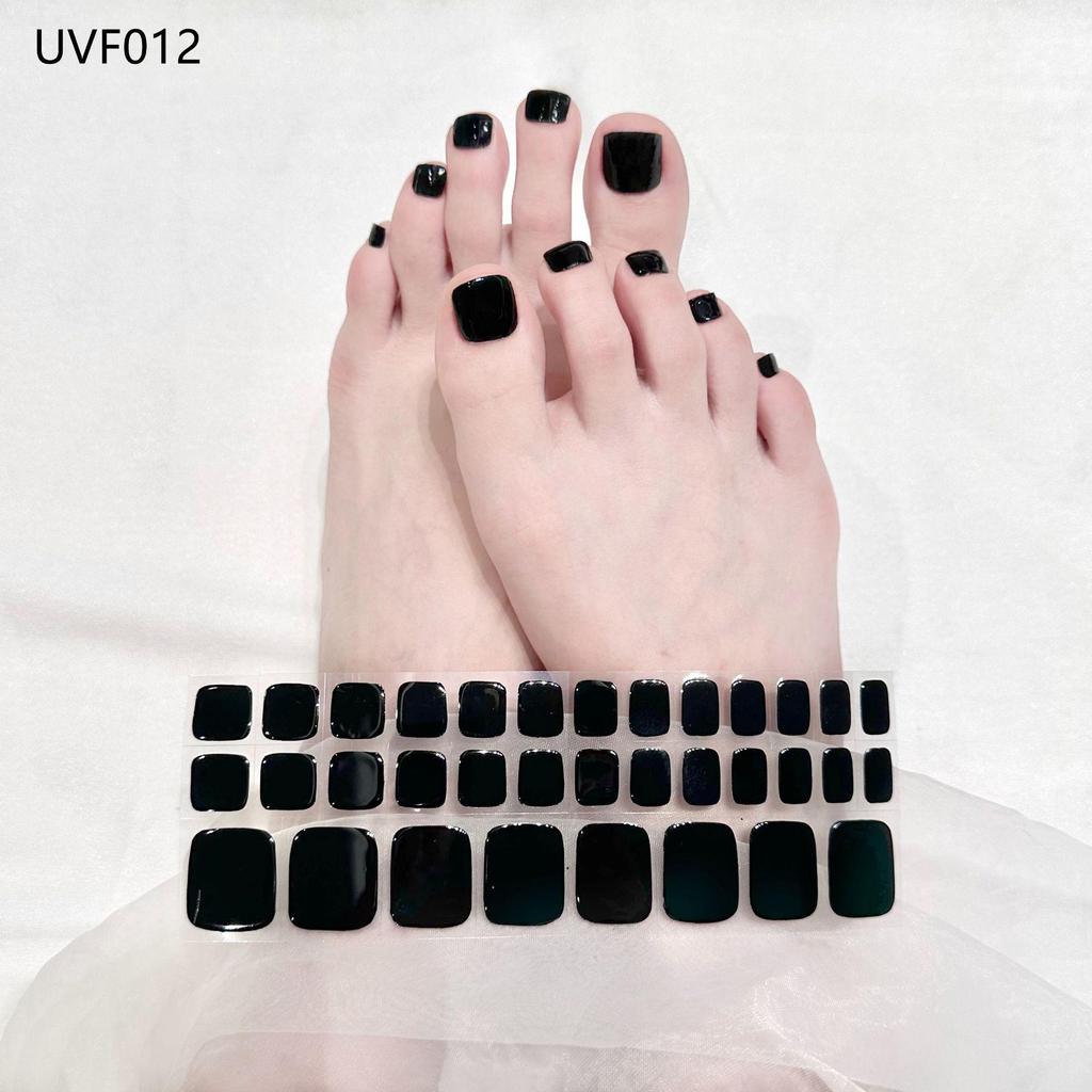 Gel Toe Nail Art Stickers - Semi-Cured UV Lamp Foot Nail Polish Stickers