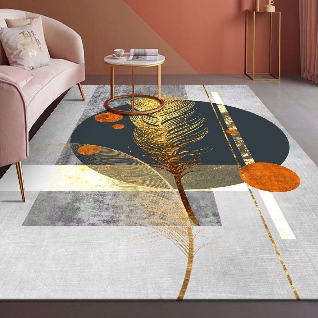 European Luxury Flower Rose Leaf Area Rug,Carpet Rug for Living Room Bedroom Sofa Doormat Decoration,Kitchen Non-slip Floor Mat