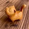 Small Wood Carving Cat Tiny Cute Animal Miniatures Gift Miniature Desk Animal Decoration