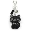 Black Cute Kitty Bowknot Keychain For Women Men Rhinestone Tassel Female Bag Decoration Cat Animal Keyring Jewelry Gifts
