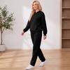 Women's Casual Warm Tracksuit Set with Hoodie and Jogger Pants for Fall and Winter