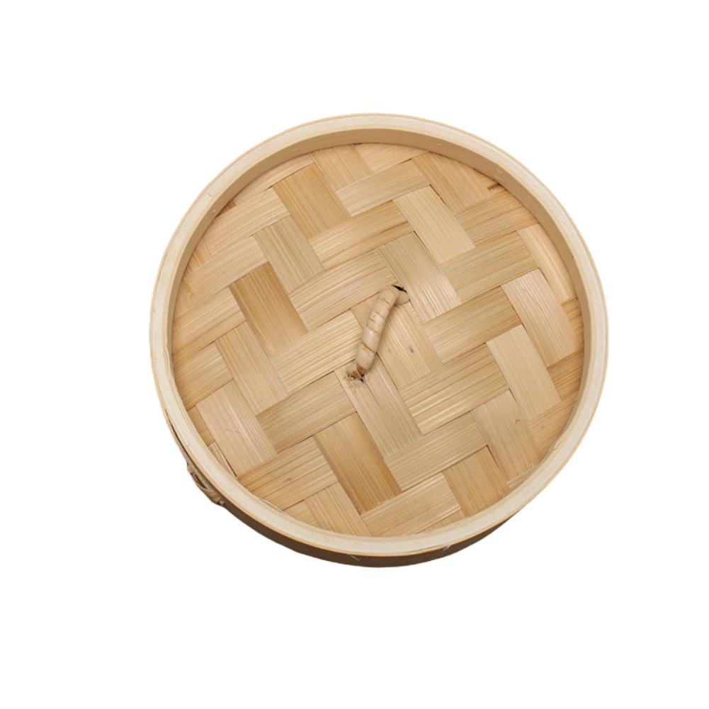 10cm Handmade Bamboo Steamer Basket with Lid Storage Cage for Bao Buns Dumpling Chinese Steamer Baskets Kitchen Cooking Tools