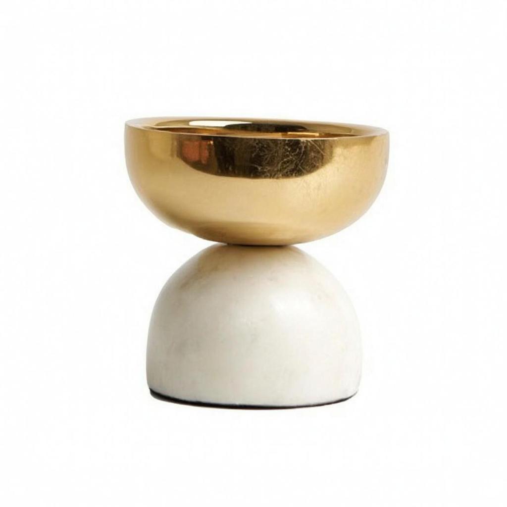 Modern Decorative Candle Holder Compact with Marble Base Sturdy