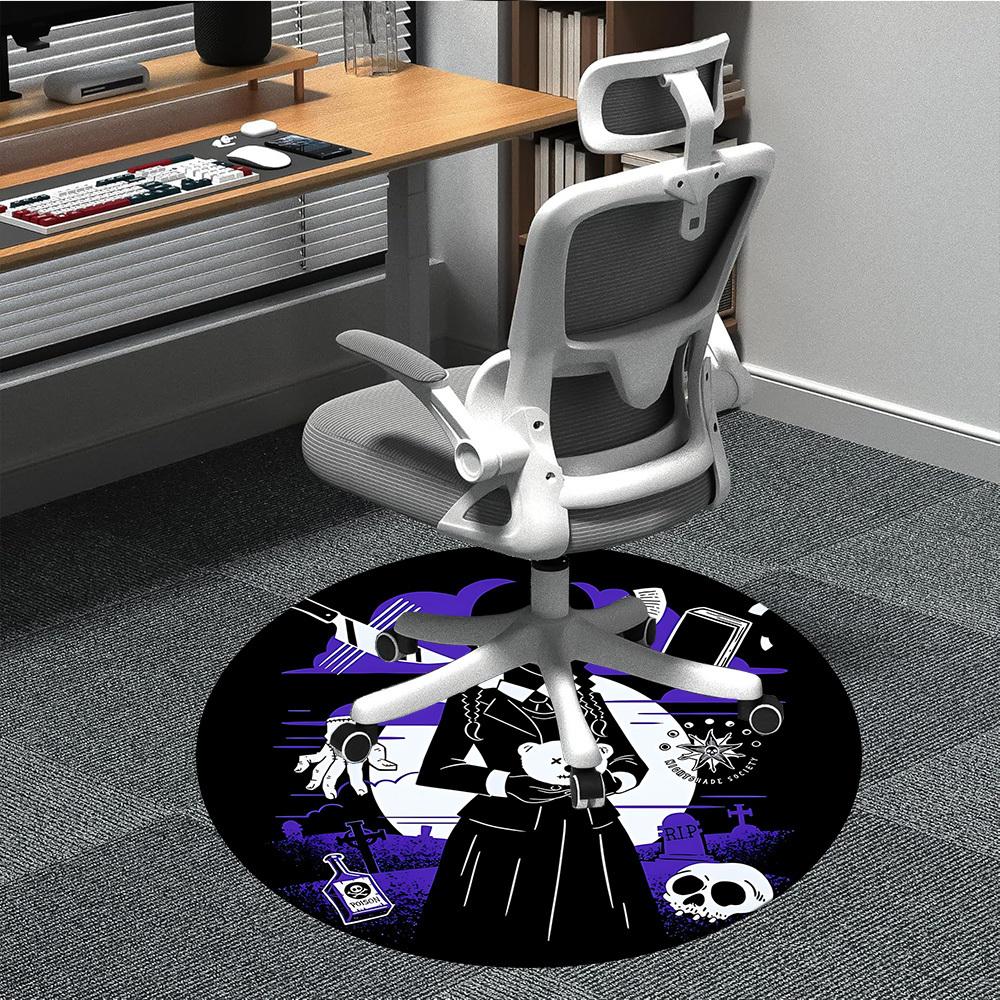 

1pc Wednesday Chair Carpet for Office - Indoor Non-Slip Washable Polyester Fiber Carpet, Soft Comfortable Mat For Office yy250928071 80cm by 80cm