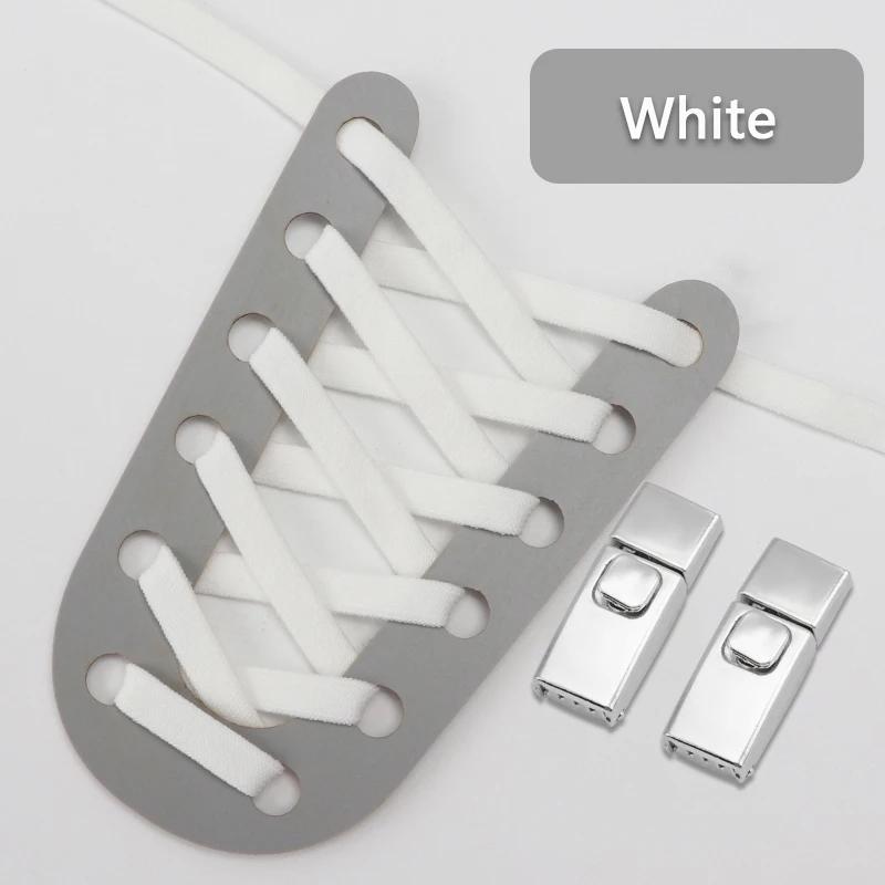 Nieuwe veters zonder strik, druksluiting, elastische veters voor sneakers, kinderen en volwassenen, verbrede platte veters voor schoenen