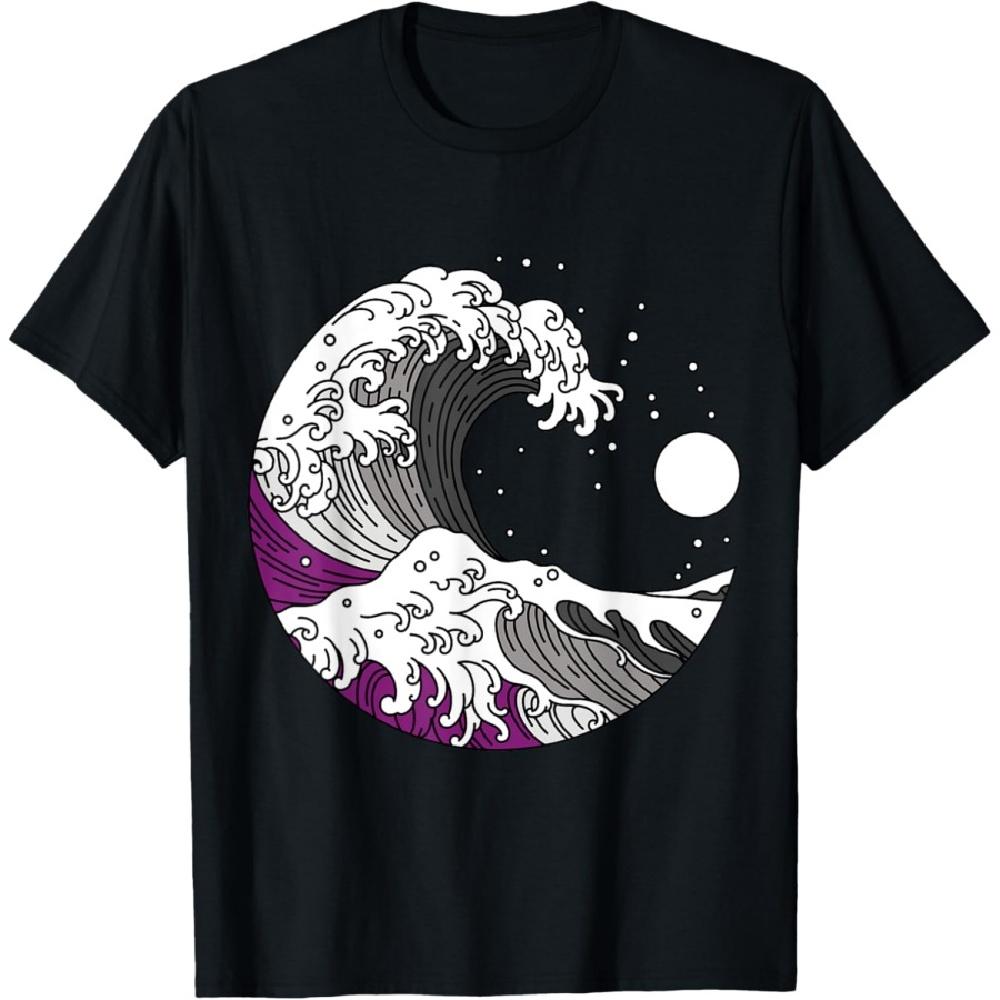 

Asexual Pride LGBTQ+ Ace Flag Japanese Great Wave T-Shirt S