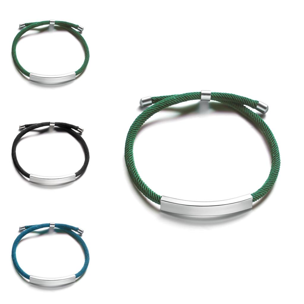 DIY geflochtenes Edelstahlarmband mit inspirierender Gravur für Männer und Frauen