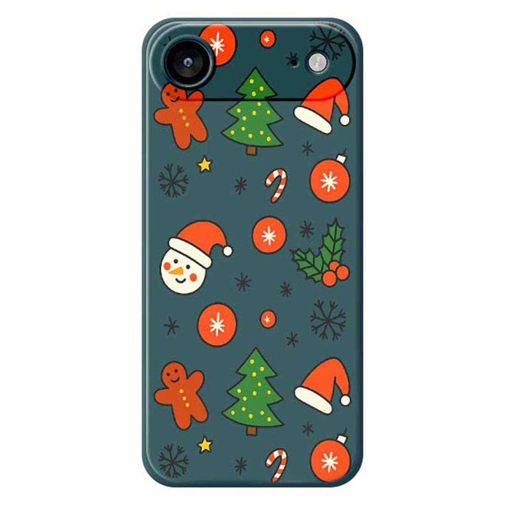

For iPhone 17 Air Case Lovely Christmas Pattern Printing Straight Edge TPU Phone Back Cover Green