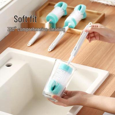 Meiliya Retractable Long-Handle Sponge Cup & Bottle Cleaning Brush