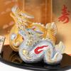 Seto Togei 2024 Zodiac Compact Dragon New Good Gold and Yosai Shoho 143 Co., Ltd. Ornament, Figurine, Year's Decoration, Luck, Silver, Fukutatsu,