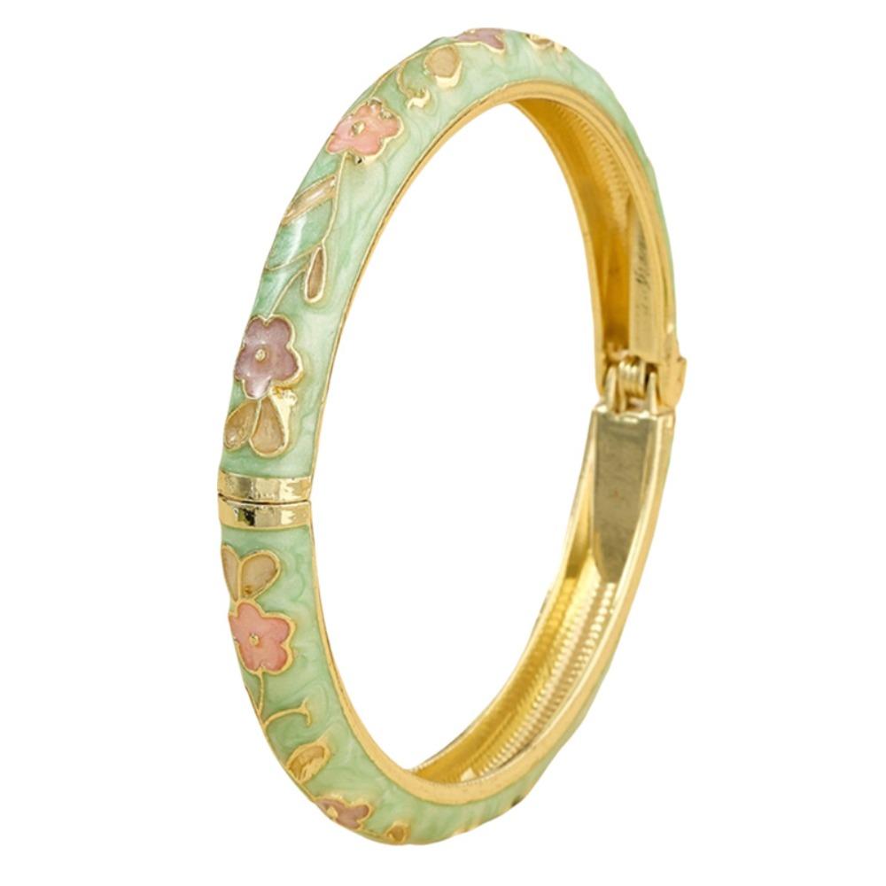 Blumenmuster Blüte Emaille Armband Zink Zink Zinklegierung Vintage Armband Mode Cloisonne Armband Mädchen