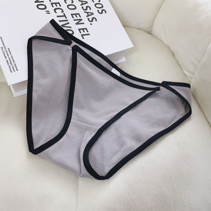 

Мода на тонких бретельках для полных девушек, не обтягивающая ноги, с низкой посадкой, нижнее белье из чистого хлопка Grey M