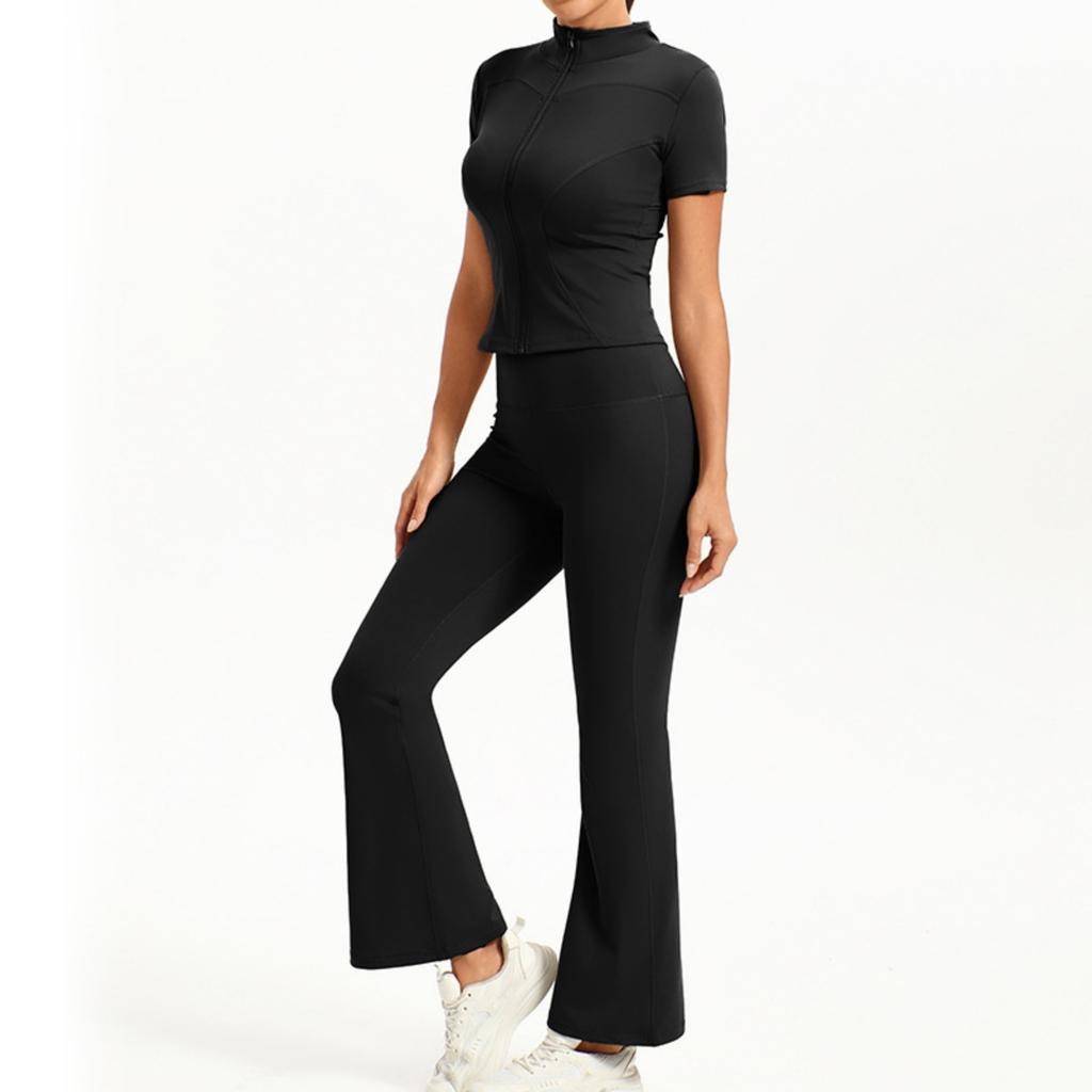 Women's -Color High-Waisted Flared Pants — Butt-Lifting Fitness, Dance, And Sportswear