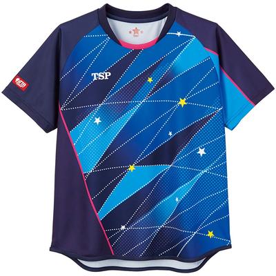 TSP Damen-Tischtennis-Spielshirt, JTTA-zertifiziert, schweißableitend, schnelltrocknend, Marineblau, Größe XS (Produktcode: 032419)