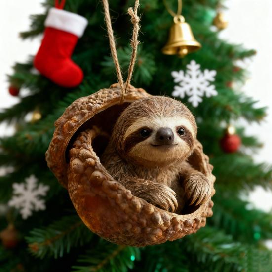 Yousheng Forest Animal Acorn Ornament 2D Acrylic Cozy Forest Christmas Ornament Woodland Creature Hanging Decoration for Xmas Tree Holiday Decor