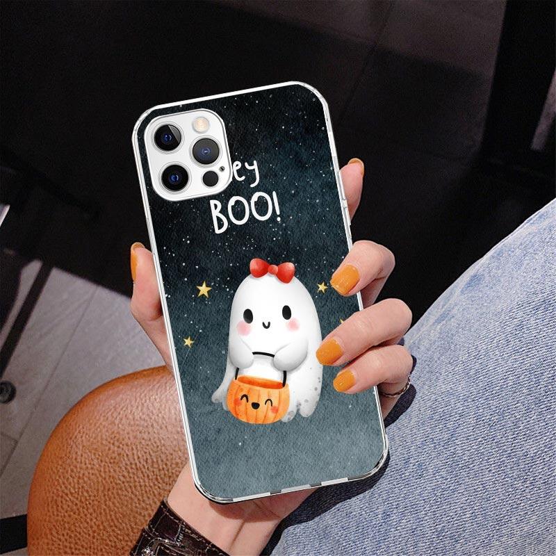 Cute Halloween Ghost Phnoe Case for Iphone 17 Air 16 16E 11 12 13 Mini 14 Plus 15 Pro Max 7 8 + SE 2020 Phone Cover Coque