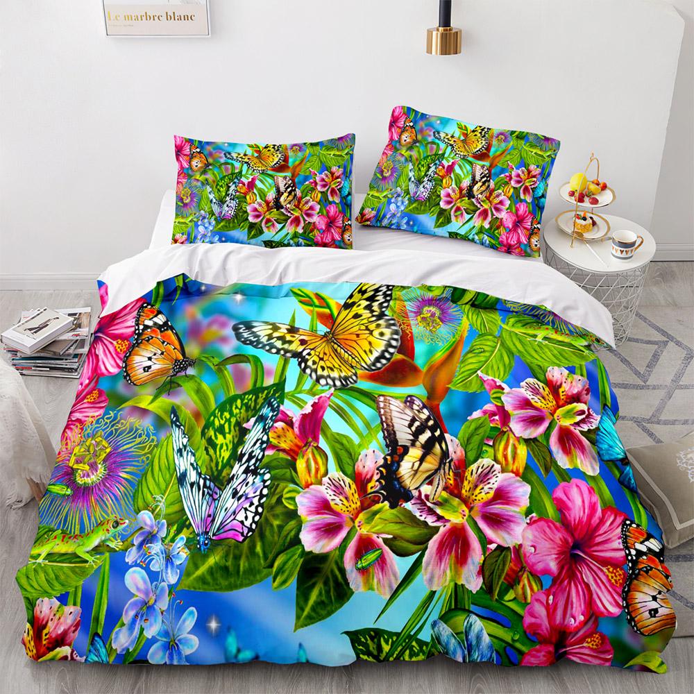 Butterfly Bedding Set Single Twin Full Queen King Size Mountain Elf Bed Set Aldult Kid Bedroom Duvetcover Sets 3D Print 038