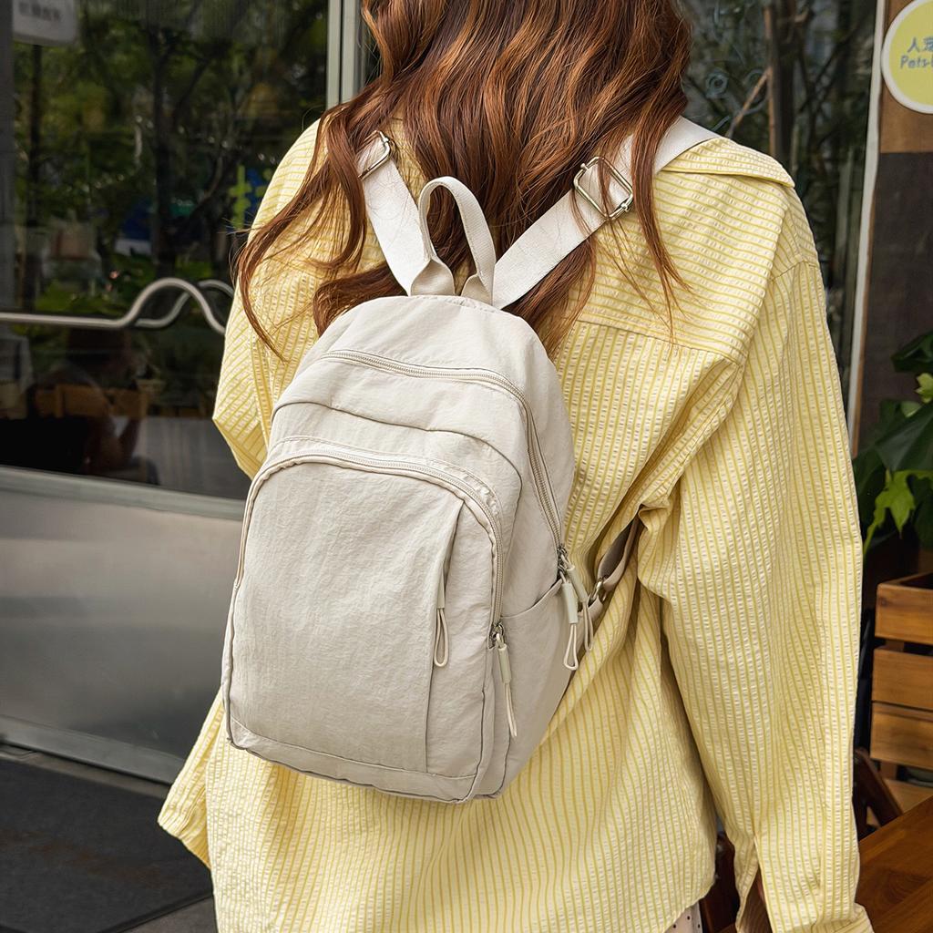 Schoolbag Korean version of the new simple style casual backpack solid color versatile travel backpack trendy fashion commuter backpack women
