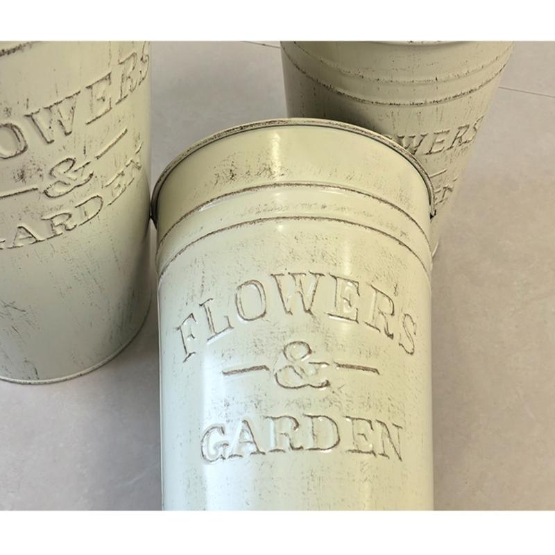 Galvanized Flower Bucket Rustics Tin Metal Vases for Flower Farmhouse Decorative Flower Bucket Vases Tin Flower Holders
