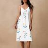 Women's Spaghetti Strap Backless Bow Loose Casual Beach Holiday Dress Sundress