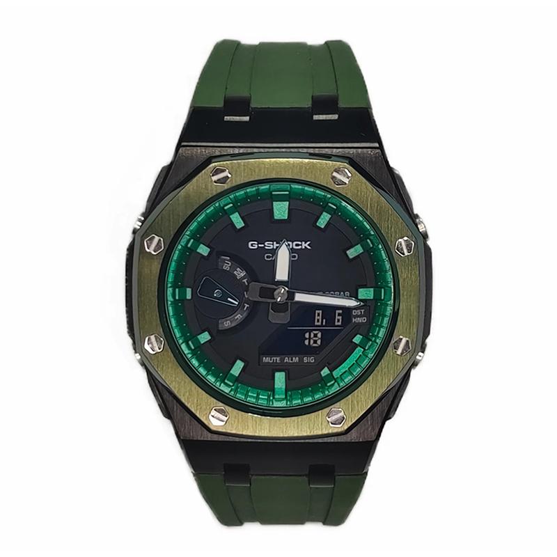 

CASIO Men Liquid Crystal,Analog Dual Display Series 44mm Black Watch GA-2100-1A1(Watch3--) Forest Hulk
