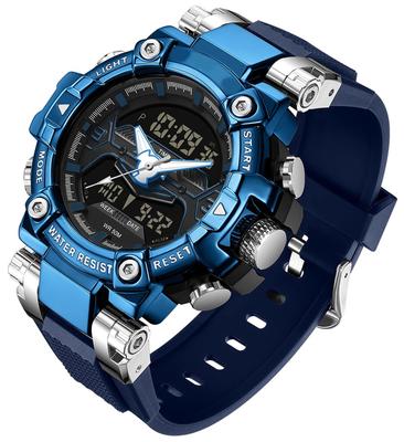 FindTime Men's Digital Watch, Dual Time Analog Military Watch, Stopwatch, Alarm, Waterproof, Sports Watch, Running Watch, Luminous Backlight, Day and