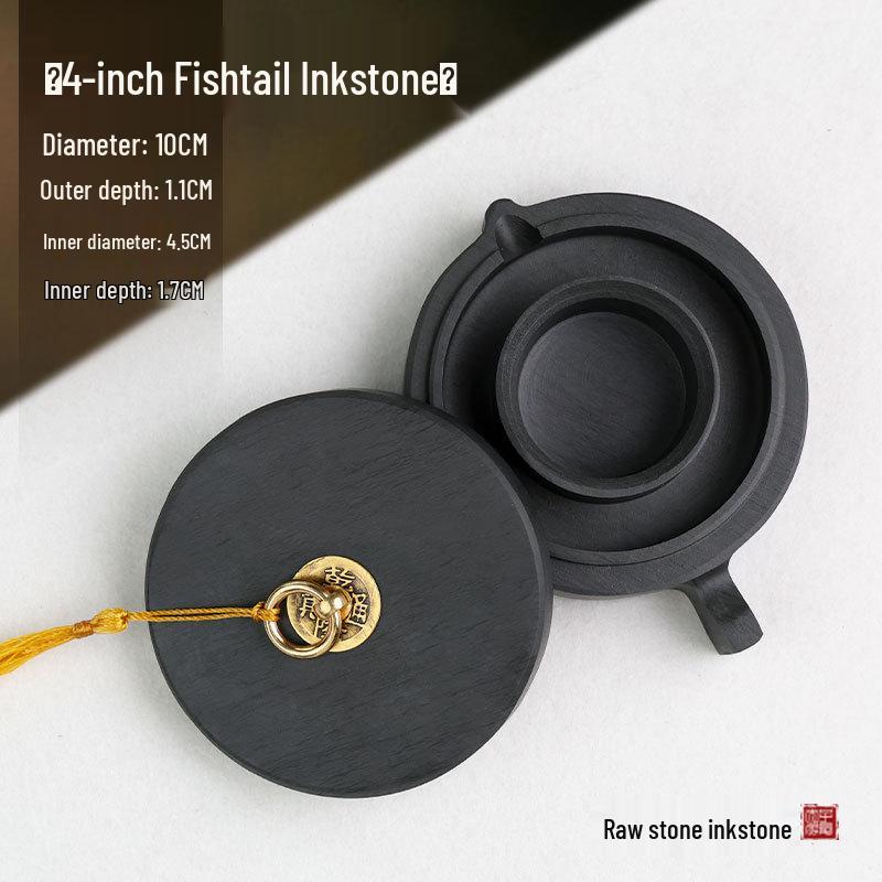 Upgraded Hot Pot Inkstone with Lid - Double Circle Design for Enhanced Moisture Retention and Non-Drying Ink.