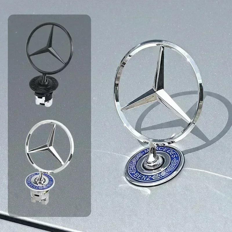44mm Car Front Bonnet Logo Emblem Zinc Alloy Decorate Badge Auto Accessories For Mercedes Benz W204 W220 C180 C200 E260 E300L PJ0