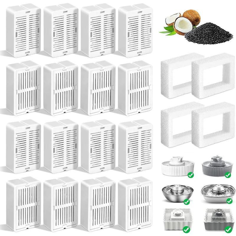 16er Pack Ersatzfilter für 360° CupCake Keramik Haustierbrunnen Dreifachfiltration Haustierbrunnen Filter