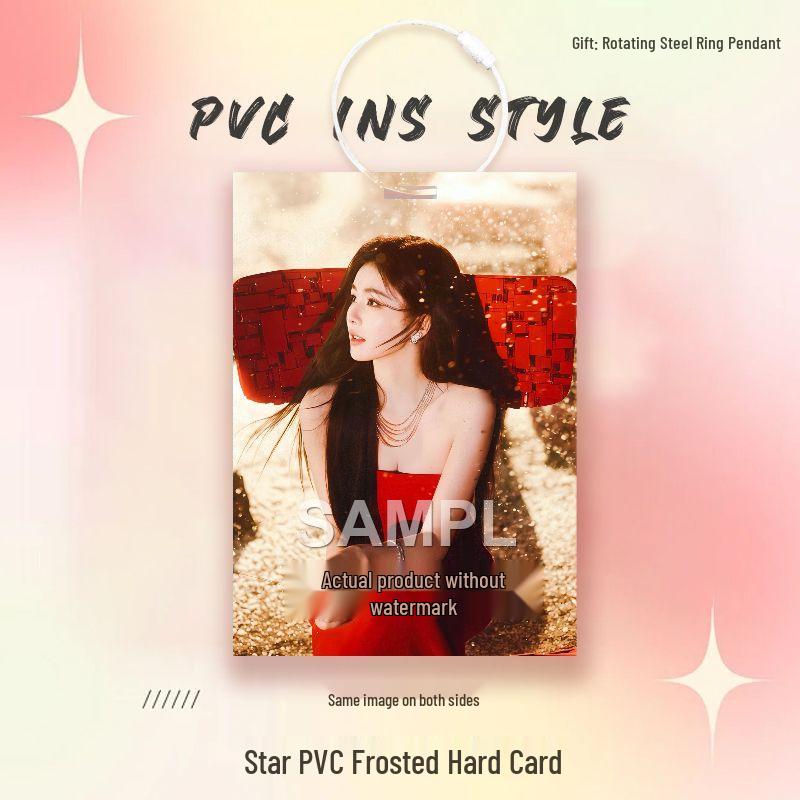 

White Deer PVC Pendant Celebrity Card Holder - Fan Support DIY Bag Decoration PVC Frosted Hard Card (7cm x 10cm)